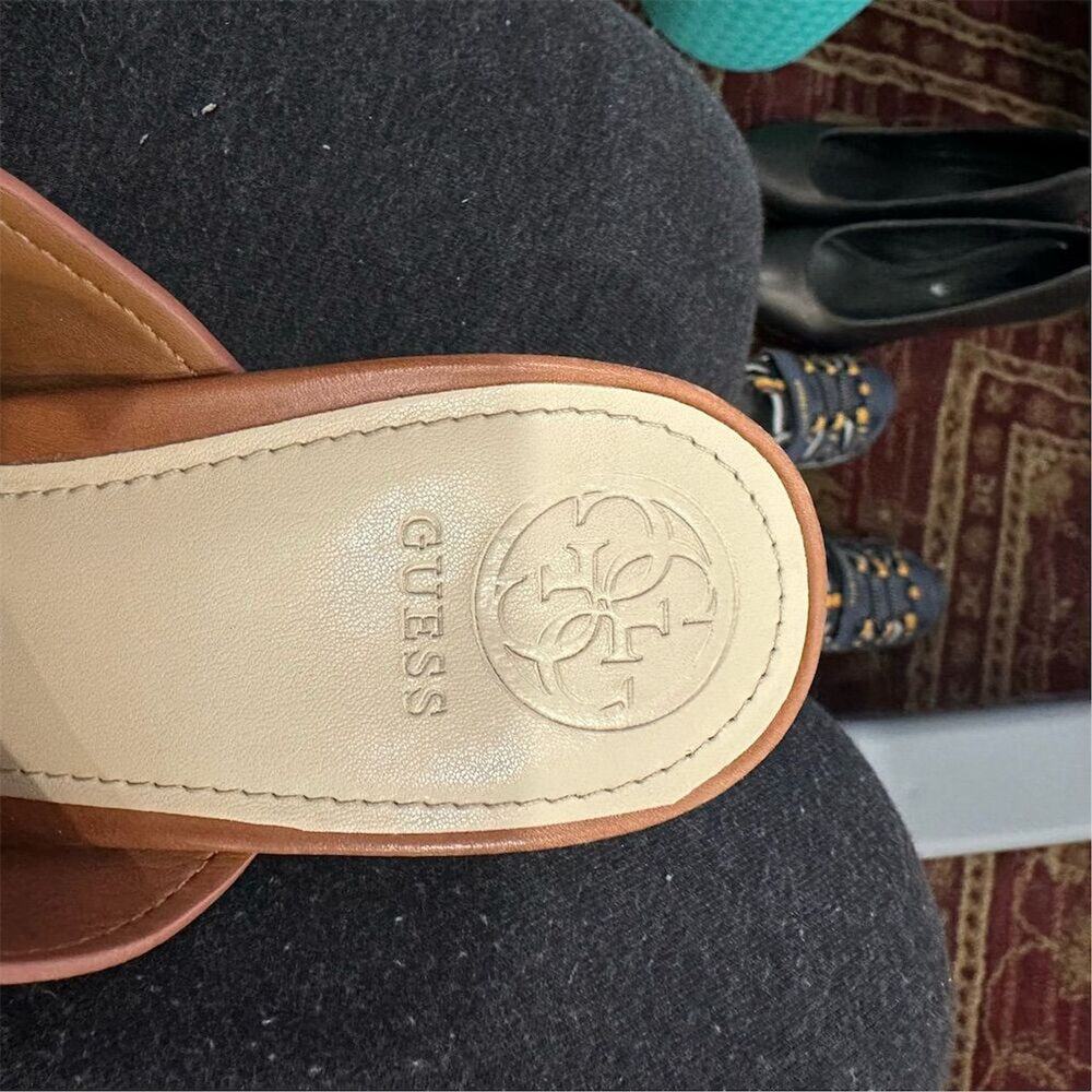 Guess‎ Eadra2 Women's Brown Leather Wedge Sandals Size 9M Casual - Picture 9 of 12